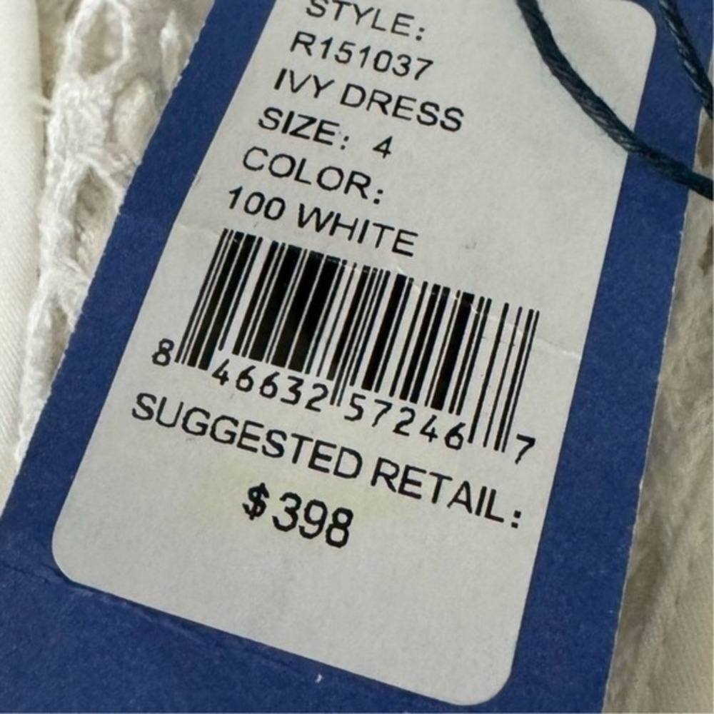 Rebecca Minkoff White Ivy Embroidered Zip Sheer Mesh Dress‎ Size 4 NWT $398 - Picture 6 of 8